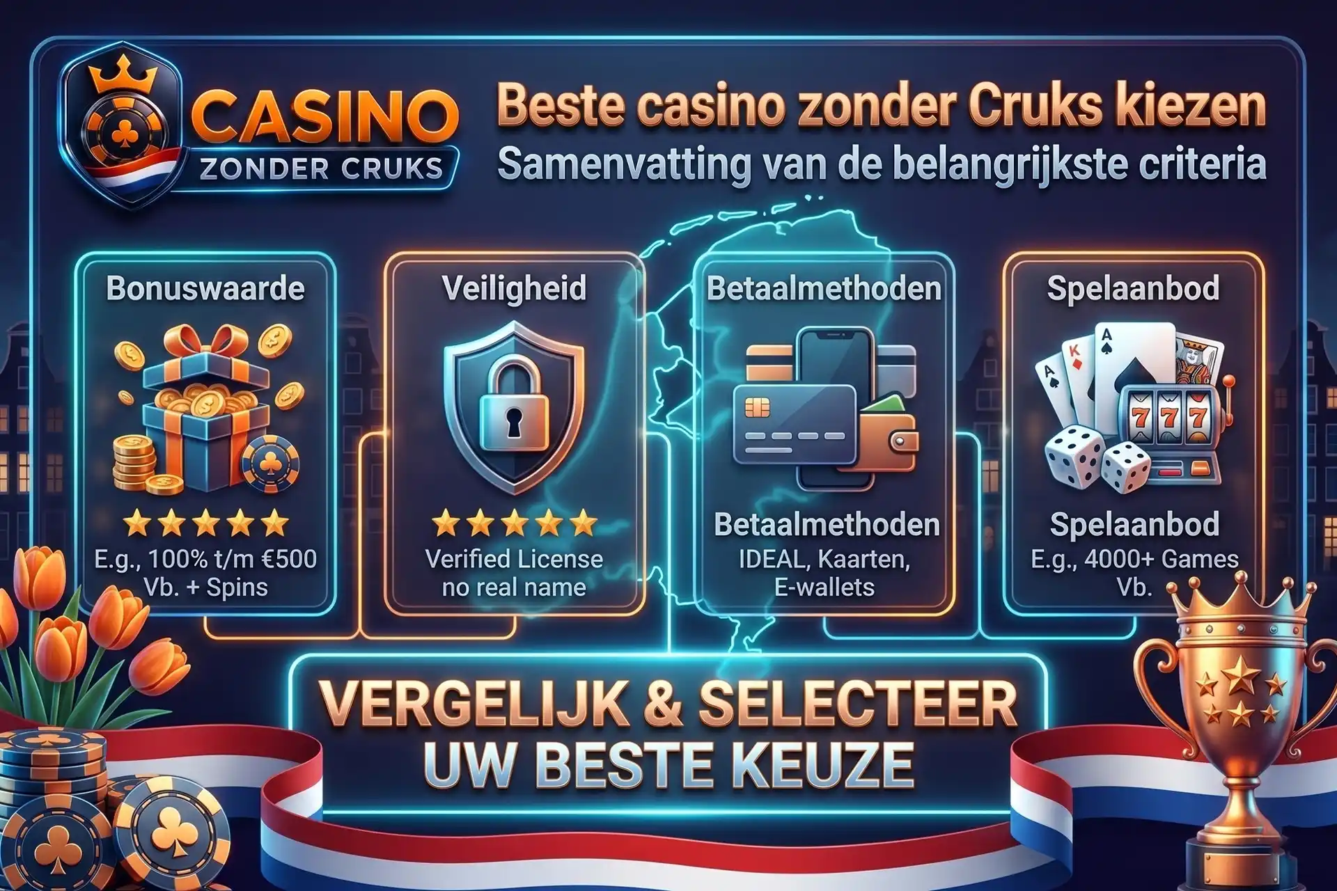 Online casino zonder Cruks kiezen op basis van onze vergelijking